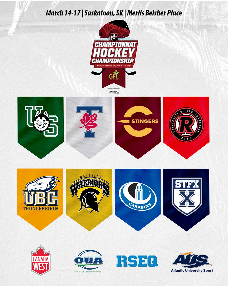 The puck is set to drop on the 2024 GFL U SPORTS Women's Hockey Championship presented by Connect Energy in just three days.

To get up to speed with the teams competing visit huskies.usask.ca/news/2024/3/11…

🎟️huskies.usask.ca/feature/seethe…

#HuskiePride | #SeeThemBeThem