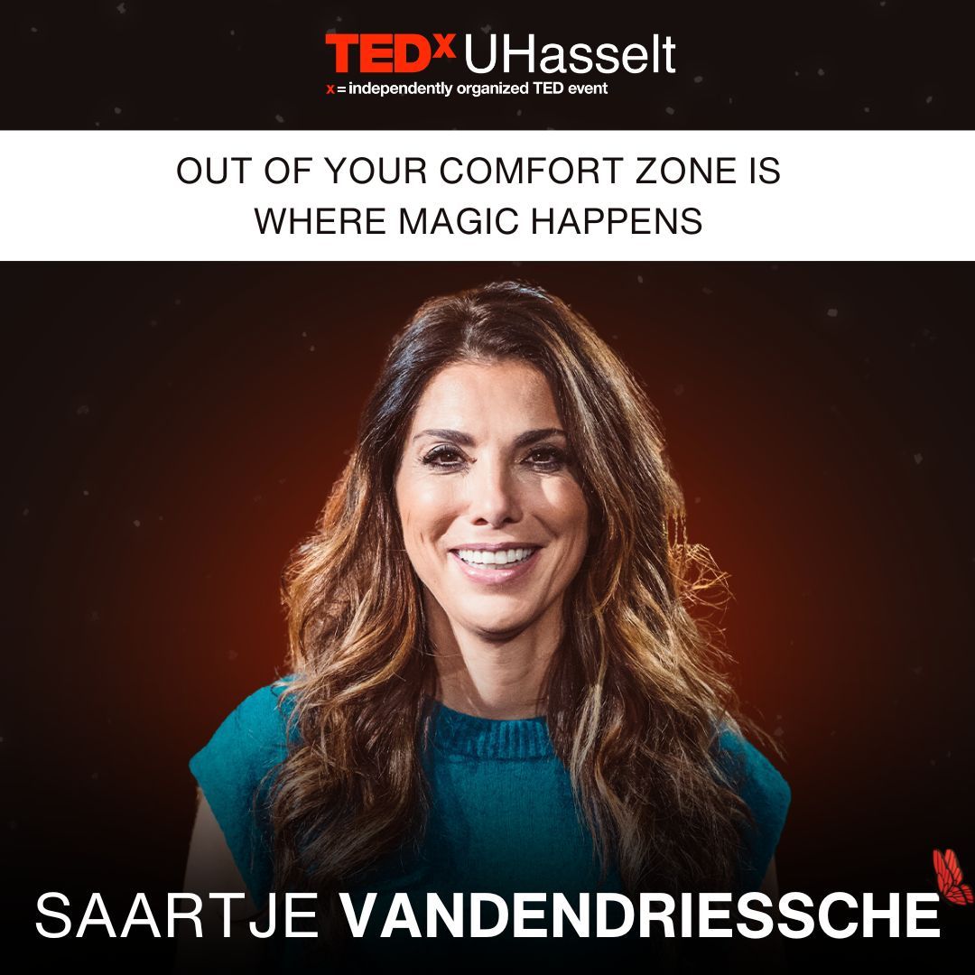 We are delighted to have Saartje Vandendriessche as a featured speaker at TEDxUHasselt! Don't miss the opportunity to be inspired by Saartje's journey. Secure your complimentary ticket now by visiting our website (link in bio).