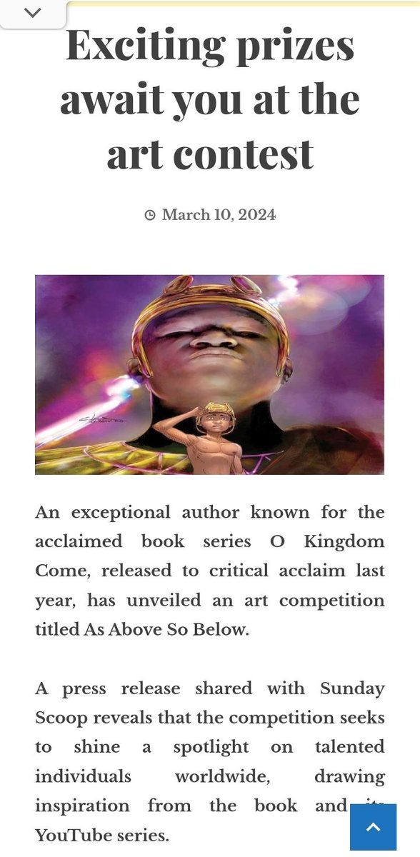 Comic_con_ib's tweet photo. As Above So Below art competition in the media. We disclosed this competition days ago to people following on us social media and now it's on the pages of almost all national dailies. It's more competition but you would have gotten a headstart if you're following us https://t.co/btjdP7heNu