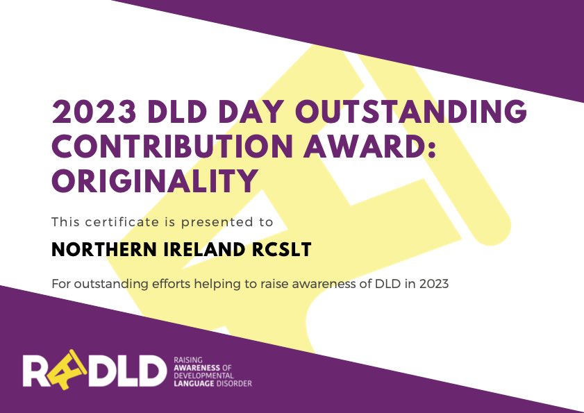 🌟Well this is a nice surprise! 🌟 

Thanks to all our lovely NI members for making #DLDDay 2023 as amazing as it was!

@WordAware @RADLDcam @SueMcB4 @RuthSedgewick @RCSLT @SteveJamieson12