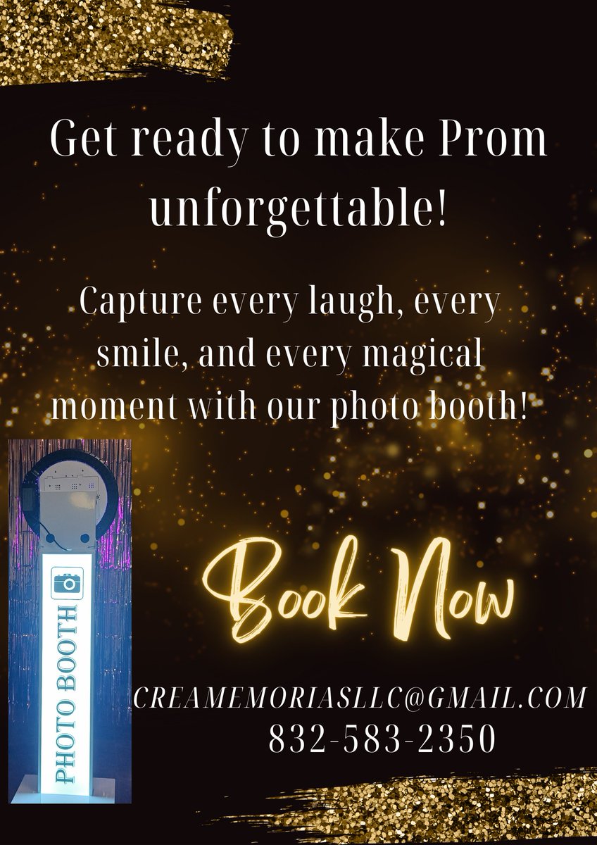 CreaMemorias's tweet image. We are ready to help you capture your beautiful Prom memories!
Book now!
#Prom2024 #HTX #LastingMemories #PROMiseYoullLoveIt #CaptureTheMoment #SpecialCelebration