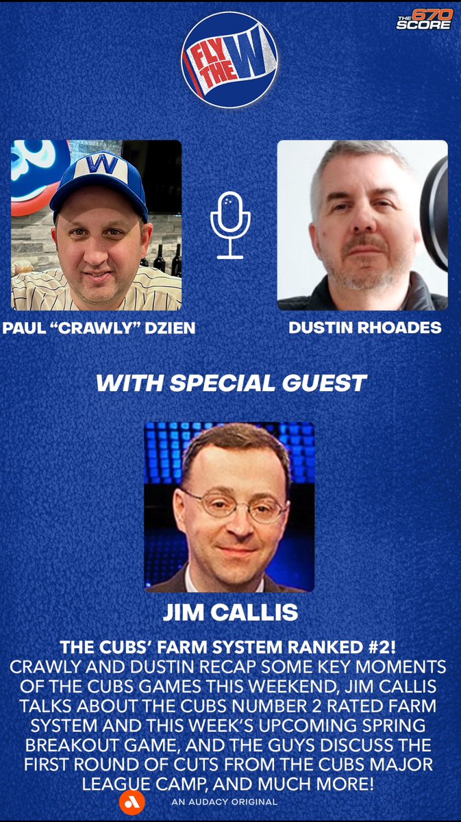 Crawly's Cubs Kingdom (@crawlyscubs) on Twitter photo S3 Ep21
-Recapping Imanaga’s 2nd start, Taillion scratched, Busch bombs
-<a href="/jimcallisMLB/">Jim Callis</a> of <a href="/MLBPipeline/">MLB Pipeline</a> talks #Cubs farm system ranking and Spring Breakout
-Reactions to first two rounds of roster cuts and much more!
Subscribe to the Fly The W podcast!!
link.chtbl.com/FlyTheW S3 Ep21
-Recapping Imanaga’s 2nd start, Taillion scratched, Busch bombs
-<a href="/jimcallisMLB/">Jim Callis</a> of <a href="/MLBPipeline/">MLB Pipeline</a> talks #Cubs farm system ranking and Spring Breakout
-Reactions to first two rounds of roster cuts and much more!
Subscribe to the Fly The W podcast!!
link.chtbl.com/FlyTheW