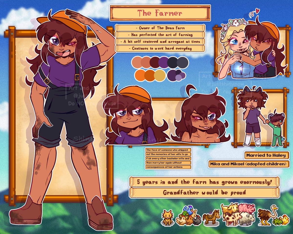 JustShinyPaw's tweet photo. [oc]

now that ive 100% Stardew Valley, it was a good time to redraw and update my stardew oc :3c
she is still named "The Farmer" and we will keep it like that uwu

i swear i will show my farm eventually one day fhvhdj

#StardewValley #oc #originalcharacter https://t.co/jUIinXjpGg
