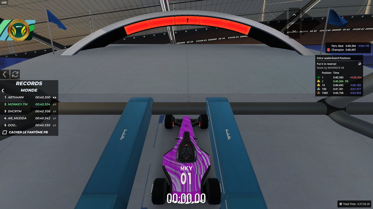 I'm back (: 

Put it in reverse! by Maverick-V8 ✅ (Top 2 world)

Took less time than expected, but after 2h30 of hunting without pb'ing, getting this run (.27 faster than my previous best time) was kinda unexpected tbh. Got lucky with some no slide double skids i guess :D