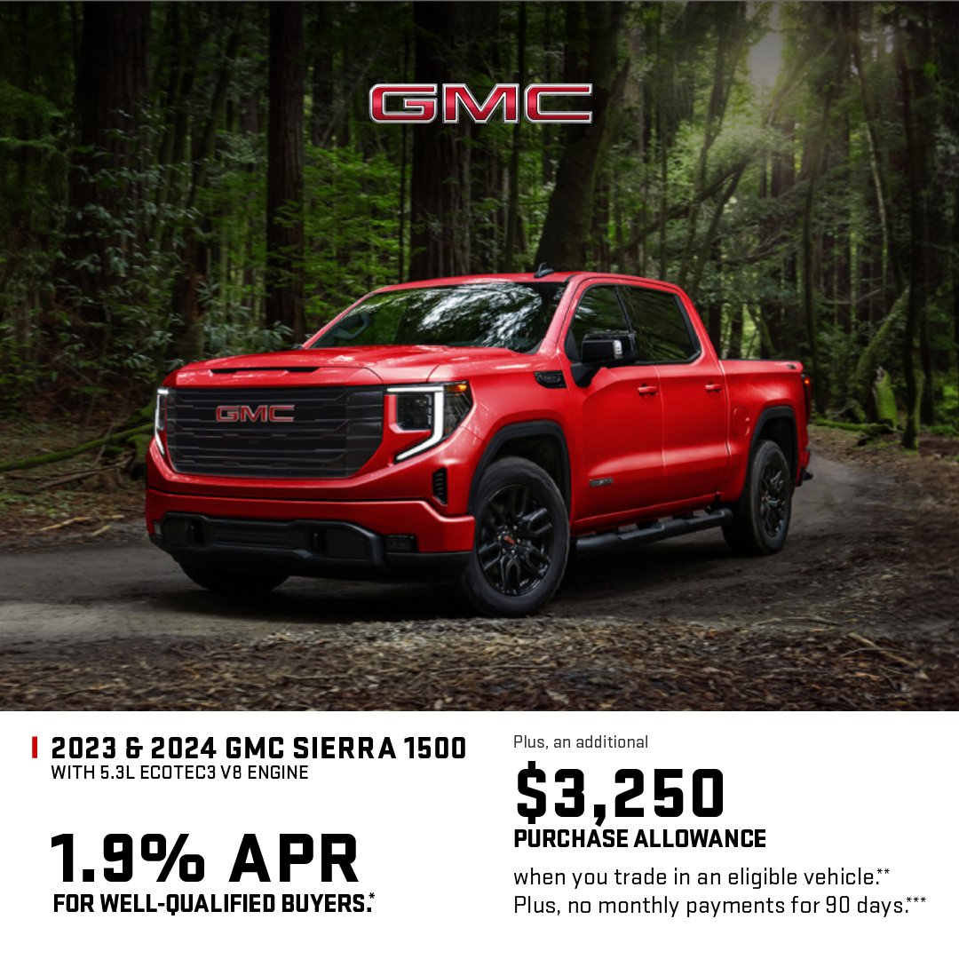 Rev up your ride with the 2023/24 GMC Sierra 1500! Get 1.9% APR for well-qualified buyers, a $3,250 purchase allowance when you trade-in, and no payments for 90 days*! 🔥 #GMC #Sierra1500 Shop now: kengarffgm.com/new-vehicles/?…