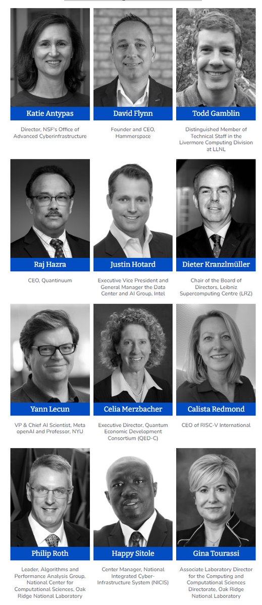 HPC Guru (on an extended break) (@hpc_guru) on Twitter photo Congratulations to all 12 <a href="/HPCwire/">HPCwire</a> People to Watch 2024!
<a href="/katieantypas/">Katie Antypas</a> <a href="/tgamblin/">Todd Gamblin / @tgamblin.bsky.social</a> <a href="/rajeeb_hazra/">Rajeeb Hazra</a> <a href="/justinhotard/">Justin Hotard</a> <a href="/Kranzlmueller/">Dieter Kranzlmüller</a> <a href="/ylecun/">Yann LeCun</a> <a href="/Calista_Redmond/">Calista Redmond</a> <a href="/hsithole/">Happy Sithole</a> 
 
hpcwire.com/people-to-watc…
#HPC #AI Congratulations to all 12 <a href="/HPCwire/">HPCwire</a> People to Watch 2024!
<a href="/katieantypas/">Katie Antypas</a> <a href="/tgamblin/">Todd Gamblin / @tgamblin.bsky.social</a> <a href="/rajeeb_hazra/">Rajeeb Hazra</a> <a href="/justinhotard/">Justin Hotard</a> <a href="/Kranzlmueller/">Dieter Kranzlmüller</a> <a href="/ylecun/">Yann LeCun</a> <a href="/Calista_Redmond/">Calista Redmond</a> <a href="/hsithole/">Happy Sithole</a> 
 
hpcwire.com/people-to-watc…
#HPC #AI