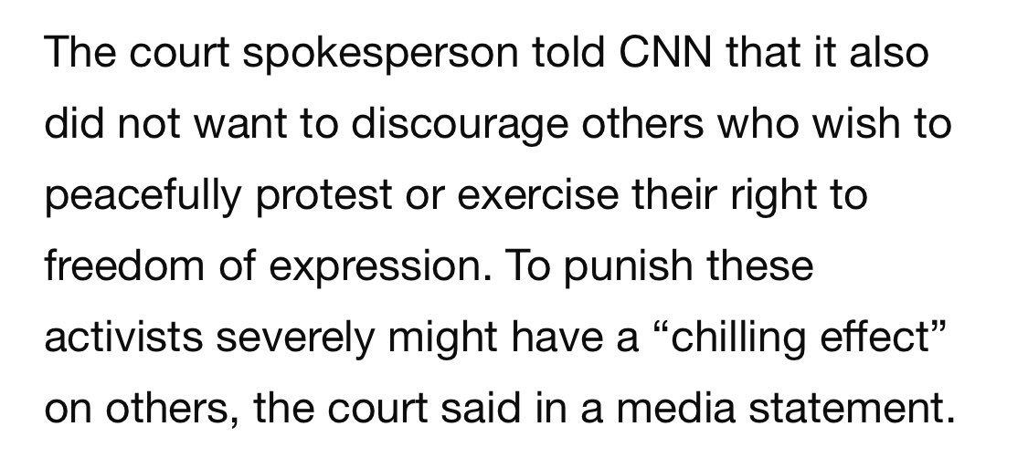 Dutch courts sound remarkably reasonable. US courts looking at this like… wait, aren’t excessive sentences and “chilling effects” the entire point? amp.cnn.com/cnn/2024/03/11…