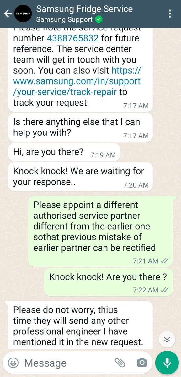 sachindjain's tweet photo. Concerned about my Samsung fridge (bought 23.02.2023) which still isn't cooling despite multiple service visits. Is this the quality and service we can expect from Samsung? I urge a swift resolution to complaint no 4388765832 @SamsungIndia #SamsungQuality #CustomerDisappointment https://t.co/4yMDaP8v8u