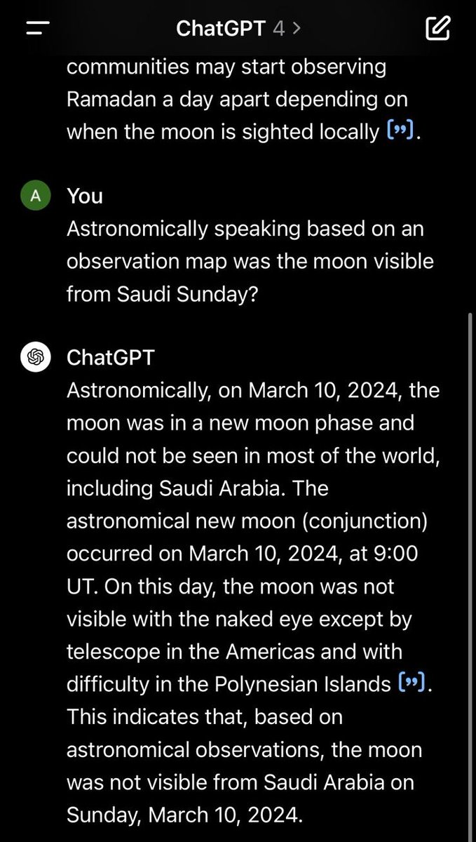 imzalene's tweet photo. Even ChatGPT knows that saudi arabia lied...

Même ChatGPT sait que l'arabie saoudite a menti... 

Mais bon #Ftor et bon #Ramadan à toutes et à tous dans la sérénité, la résistance et le partage.

#RamadanKareem #Gaza https://t.co/ynjYncjKAa