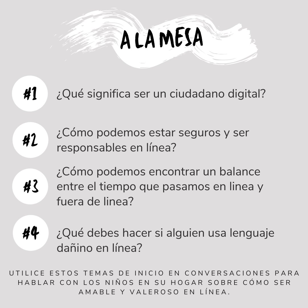 Our @brunscoschools Be Cyber Safe resources for March are here! This month, students will focus on preventing cyberbullying and hate speech. Check out this month’s “At the Table” discussion starters for families (resources in English & in Spanish). #BCSEdChat