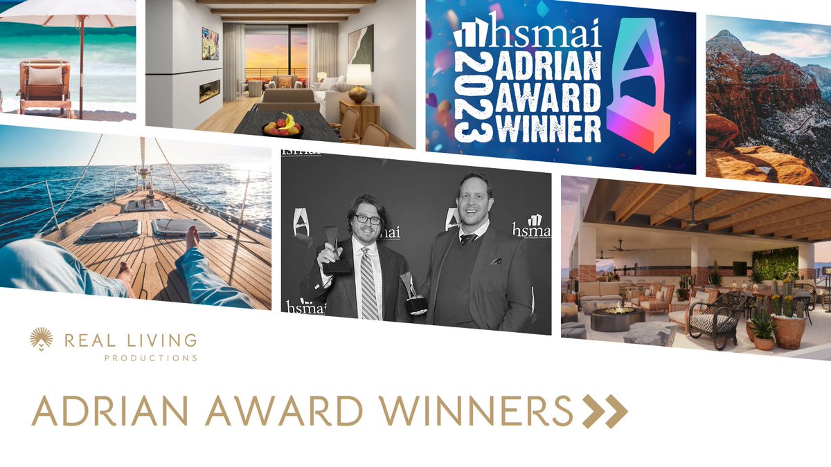 🏆 Real Living Productions WINS at the Adrian Awards! Recognized for Marketing Excellence by HSMAI -- The most esteemed organization in North America for Hospitality and Travel Marketing. Read the full article on our website today. reallivingproductions.com/real-living-pr… #adrianawards