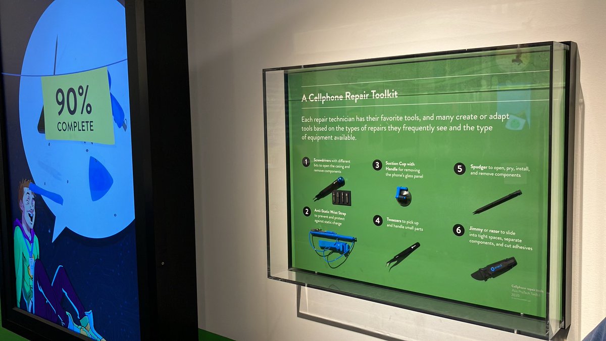 Hey <a href="/iFixit/">iFixit</a> the <a href="/NMNH/">Smithsonian NMNH</a> has your fix kit on display right now and is teaching kids how to repair cell phones with it!
