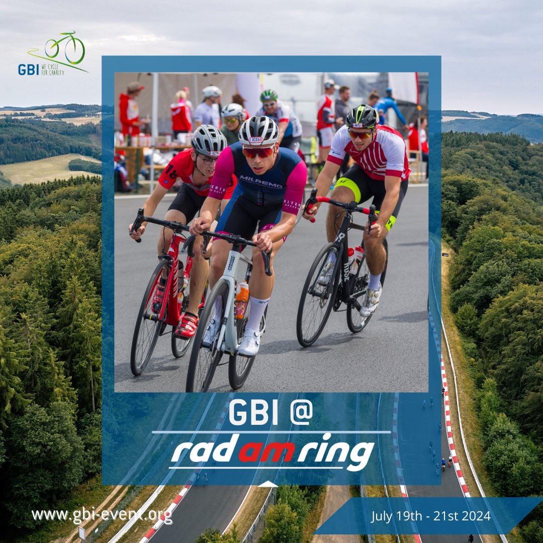 CharityGBI's tweet photo. Join us as we tackle the renowned ‘Green hell’ at the Nürburgring Grand Prix race track and ‘Nordschleife’!

Be part of our iconic 24-hour cycling event happening from July 19th to 21st, 2024, priced at 269 euros.

https://t.co/mEapCL8pPn https://t.co/w0OXgTQstT