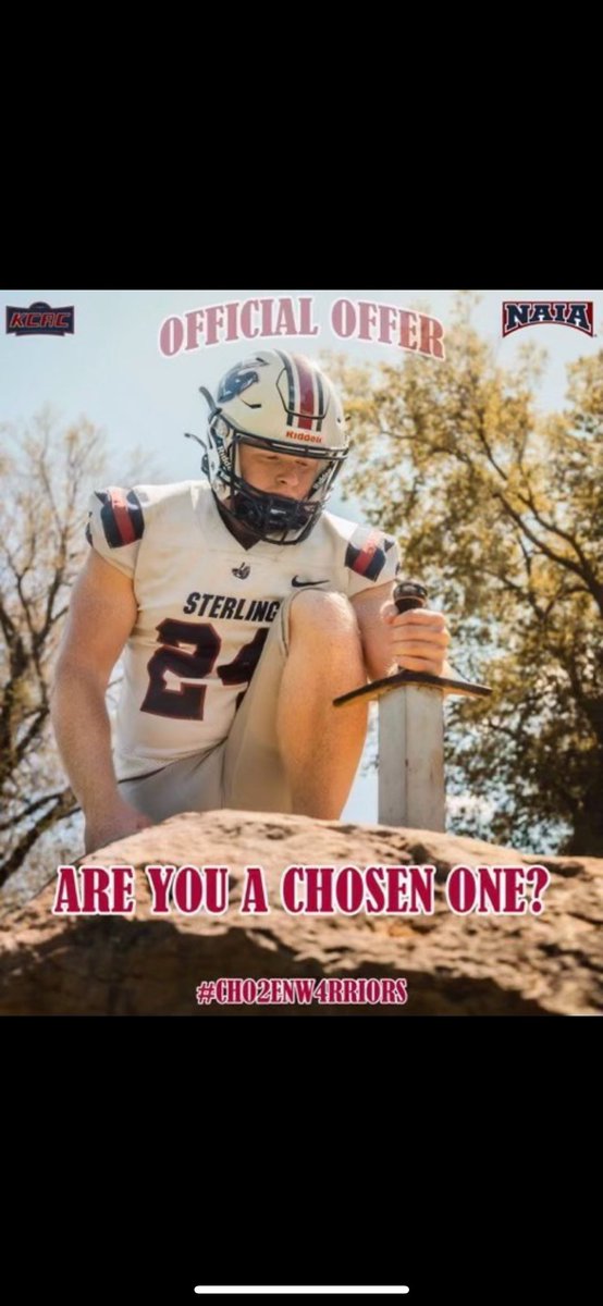AlexAllford1's tweet photo. Blessed to receive an offer from sterling! @SCWarriorFB @CoachSchultzSC https://t.co/hMaxKE3yxd
