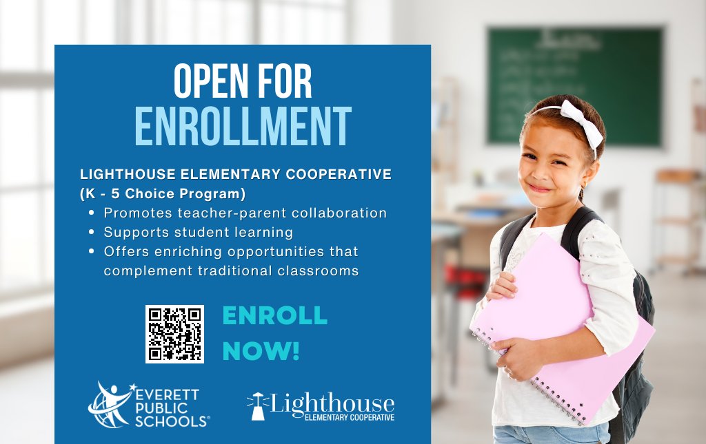 EverettSchools's tweet photo. Lighthouse ES Cooperative is a unique EPS K-5 Choice Program at Jefferson ES. Following district curriculum but adding a special touch of parent involvement through weekly classroom volunteering &amp; support for enrichment activities. Enrollment open, more at https://t.co/uPUsm59P4F https://t.co/kTIlHKM0jR