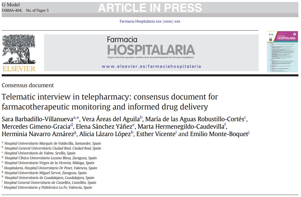 Documento de consenso en telefarmacia🧐
 Las entrevistas telemáticas: 
📌 Mejoran la atención al paciente.
📌 Optimizan el uso de recursos.
📌 Promueven la continuidad asistencial.
acortar.link/G435C5
