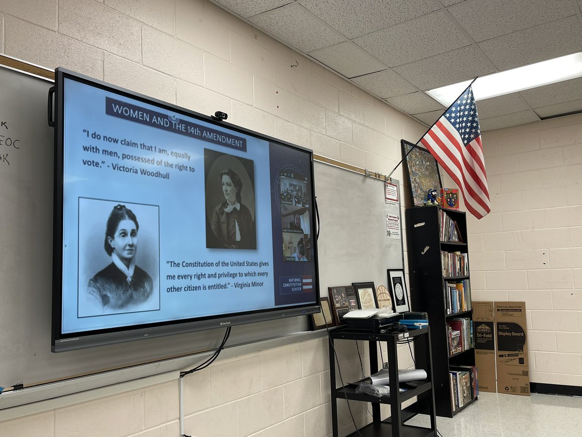 We had an amazing session in my Advanced American Government/Civics class with @ConstitutionCtr and @SarahEHarris2 this morning as we learned about the 14th Amendment from the NCC and Judge Karoline Mehalchick! What a great start to Civic Learning Week!