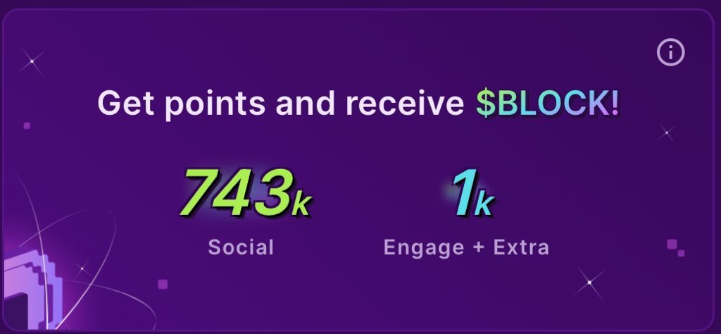 I received 743k $BLOCK points 🚀

All I did was interact with everybody who posted $BLOCK

No DICE multiplier 🤯

All small accounts can achieve this

- Comment $BLOCK 🟪
- Like 💚
- Repost 🔁

Let's help each other 🤝
<a href="/GetBlockGames/">BlockGames</a>