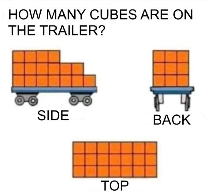 How many cubes are on the trailer?