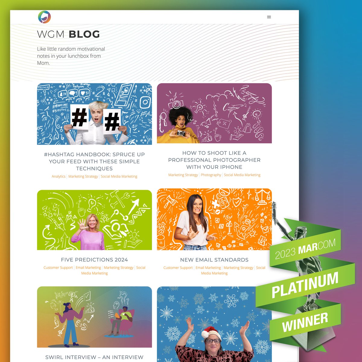 We just collected yet another Platinum award, and this time for our very own blog in the creative writing category for all blogs in the big, fancy 2023 Marcom Awards! bit.ly/487GAiJ