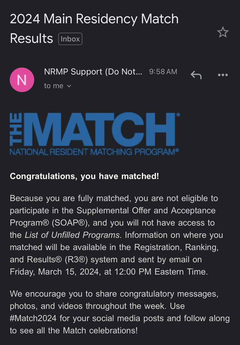 🔪🥹🫶🏻 still in disbelief….I get to be someone’s surgeon!!!! happy #matchweek2024 and stay tuned for Friday! #match2024 @TheNRMP