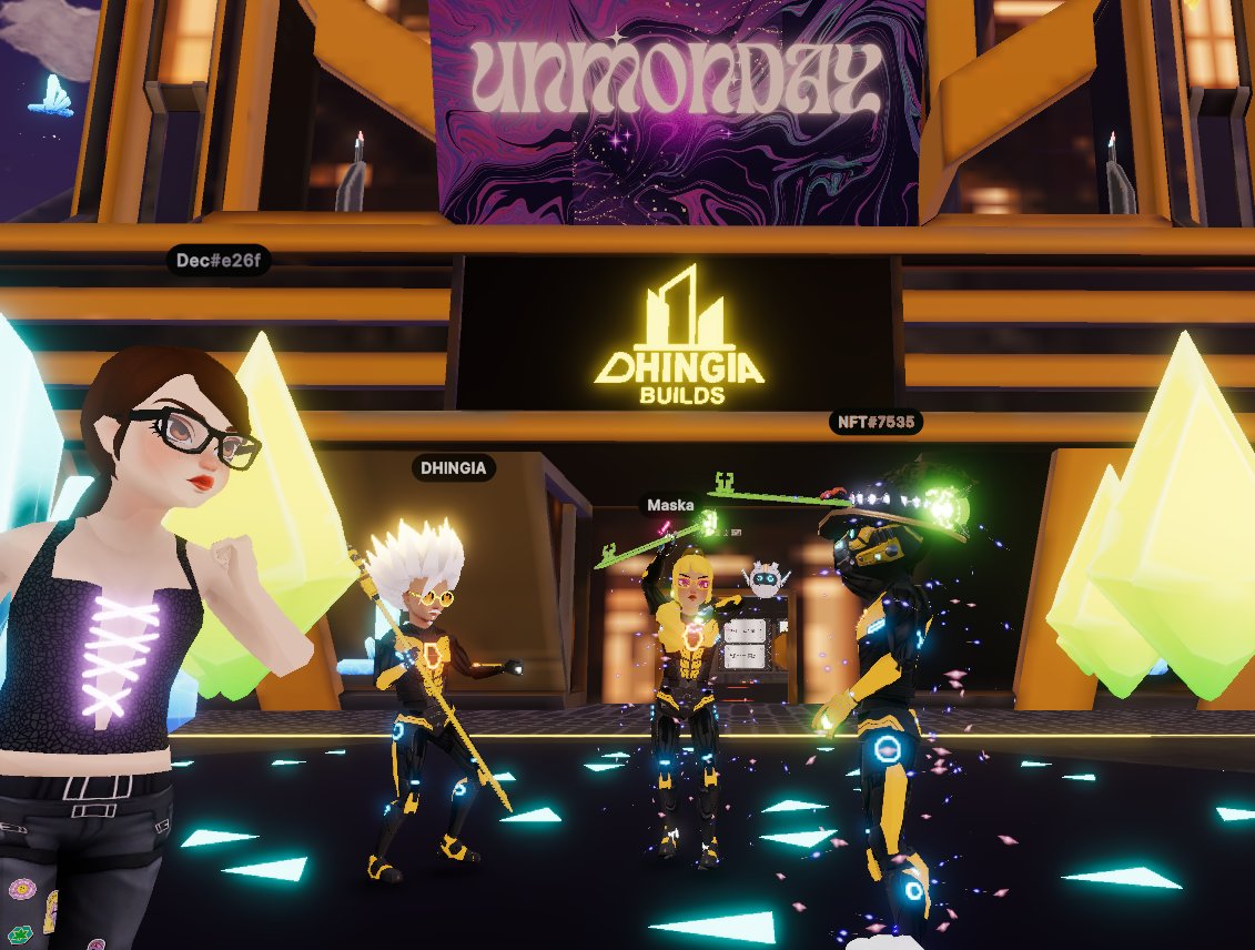 Maska (@o0maska0o) on Twitter photo starting the week #UnMonday party time at <a href="/DhingiaBuilds/">Dhingia Builds</a> with friends on #Decentraland #Metaverse 💃💫🚀
join us👉decentraland.org/play/?position… starting the week #UnMonday party time at <a href="/DhingiaBuilds/">Dhingia Builds</a> with friends on #Decentraland #Metaverse 💃💫🚀
join us👉decentraland.org/play/?position…