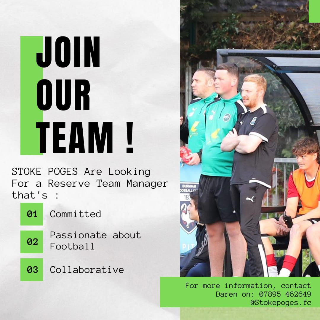 SPFC (@stokepogesfc) on Twitter photo We are alooking to recruit a reserve team manager who can join forces with our first team manager to bring the best possible results to SPFC 🟢⚫️🔴⚫️
DM if interested
<a href="/EastBerkshireFL/">East Berkshire Football League</a> <a href="/BerksandBucksFA/">Berks & Bucks FA</a> <a href="/FiB_Women/">Women's Football in Berkshire</a> <a href="/fiberkshire/">Football in Berkshire</a> We are alooking to recruit a reserve team manager who can join forces with our first team manager to bring the best possible results to SPFC 🟢⚫️🔴⚫️
DM if interested
<a href="/EastBerkshireFL/">East Berkshire Football League</a> <a href="/BerksandBucksFA/">Berks & Bucks FA</a> <a href="/FiB_Women/">Women's Football in Berkshire</a> <a href="/fiberkshire/">Football in Berkshire</a>