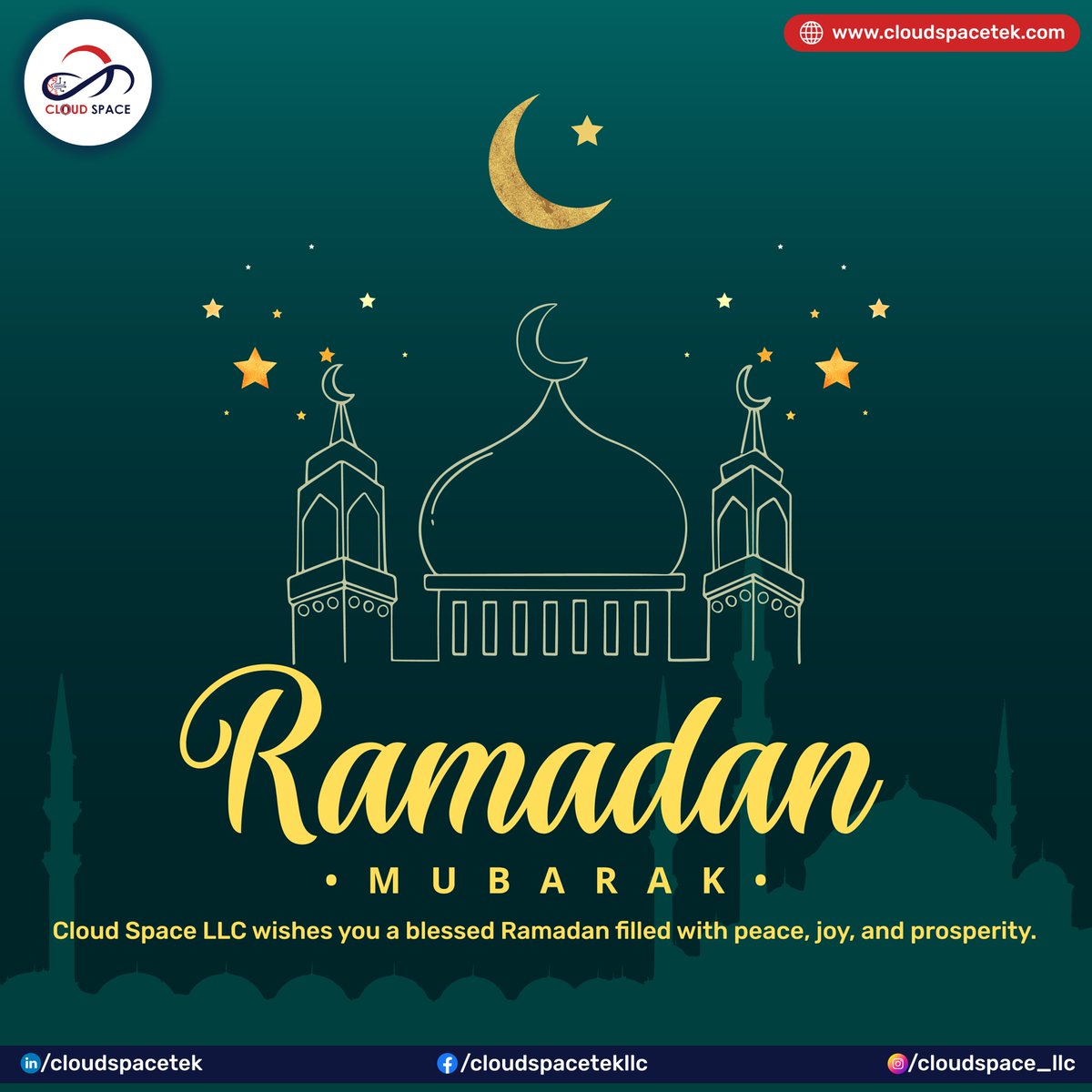 𝐂𝐥𝐨𝐮𝐝 𝐒𝐩𝐚𝐜𝐞 𝐋𝐋𝐂 𝐰𝐢𝐬𝐡𝐞𝐬 𝐲𝐨𝐮 𝐚 𝐛𝐥𝐞𝐬𝐬𝐞𝐝 𝐑𝐚𝐦𝐚𝐝𝐚𝐧 𝐟𝐢𝐥𝐥𝐞𝐝 𝐰𝐢𝐭𝐡 𝐩𝐞𝐚𝐜𝐞, 𝐣𝐨𝐲, 𝐚𝐧𝐝 𝐩𝐫𝐨𝐬𝐩𝐞𝐫𝐢𝐭𝐲. #CloudSpaceLLC #RamadanMubarak #Blessings #Joy #Peace #Iftar #Suhoor #RamadanKareem