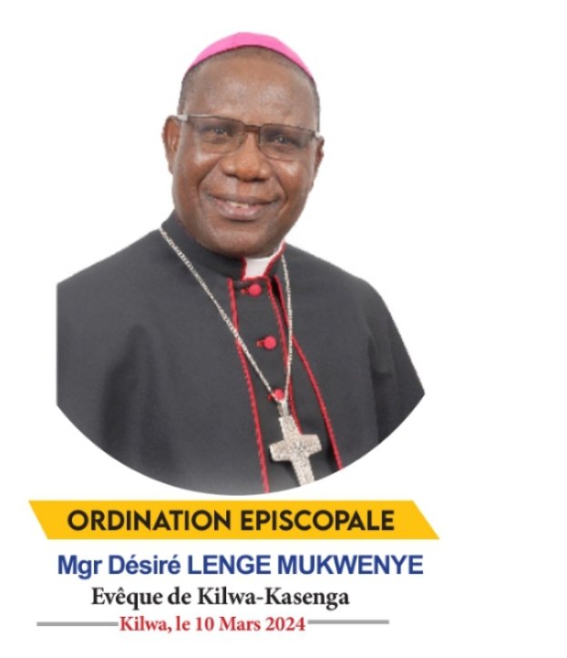 AntenneKatanga's tweet photo. INFO/ selon l'historique du Diocèse de kilwa kasenga, c'est pour la première fois que ce Diocèse trouve un Évêque Originaire Mgr #Désiré #Lenge #Mukwenye en remplaçant le non originaire Mgr #Fulgence #Muteba #Mugalu aujourd'hui élevé Archevêque métropolitain de Lubumbashi. https://t.co/rZya363afm
