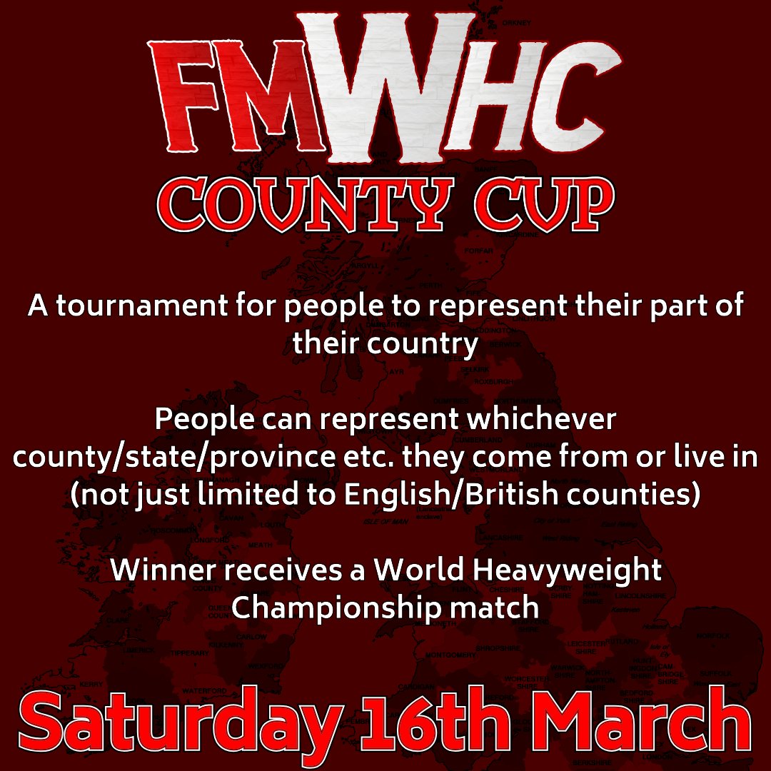 ITS COUNTY CUP WEEK! We'll be announcing the players and the weird format the commissioner came up with this time over the course of the week so make sure to keep an eye out #FMWHC