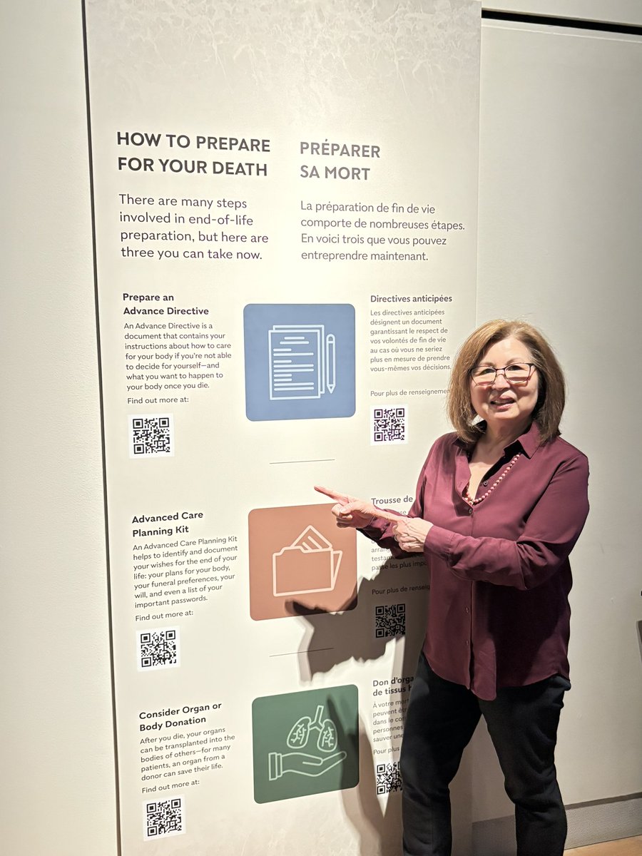 DWDToronto's tweet photo. Volunteer Mieko Ise attended the ROM’s exhibit Death: Life’s Greatest Mystery. Like this chapter’s free presentations, the show can start off those difficult to have conversations. #ROMtoronto https://t.co/DPgH98CJVr