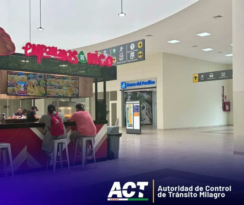 ACTMilagro's tweet photo. #ACTinforma | Se incrementan los negocios en la nueva Terminal Terrestre.
Desde el martes 12 de marzo entra a funcionar una agencia del Banco del Pacífico, con la más alta tecnología. https://t.co/rVWuUKCe1p