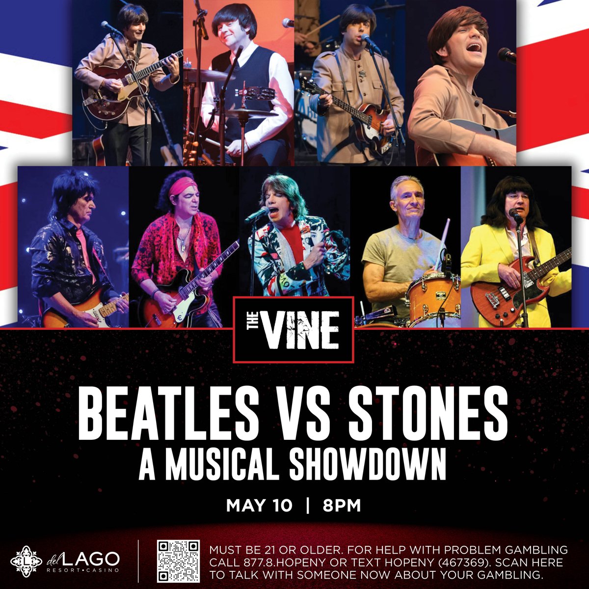 JUST ANNOUNCED! 🚨 Don't miss a face-off like no other with Beatles vs. Stones - A Musical Showdown on Friday, May 10 at 8PM. Tickets go on sale this Friday, March 15 at 10AM. 🎟️ #delLagoNY #AtTheVine Click here to learn more: loom.ly/hfh0Hag