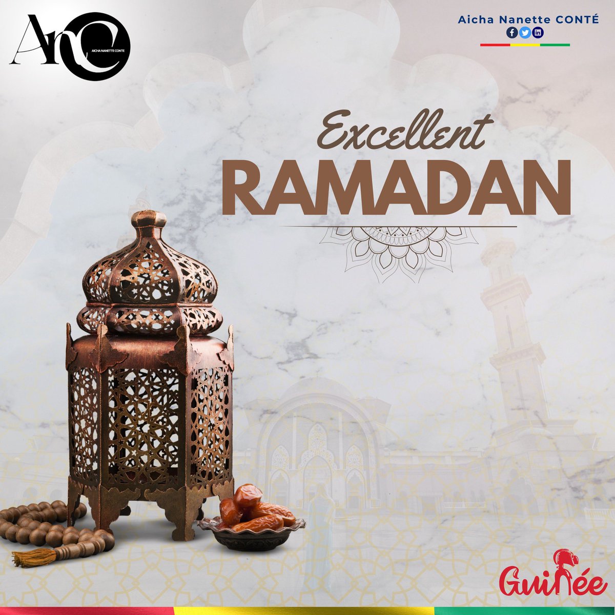 À cette heureuse occasion, je souhaite un excellent mois de ramadan à toutes et à tous.

𝑸𝑼’𝑨𝑳𝑳𝑨𝑯 expie nos péchés et accepte notre  jeûne.

Amine !

#ANC