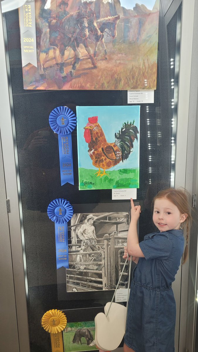 MrsMcKeesClass's tweet image. Loved seeing a @cyfairMillsap students art at the rodeo!!! #Itswhatmustangsdo #MustangsLEAD