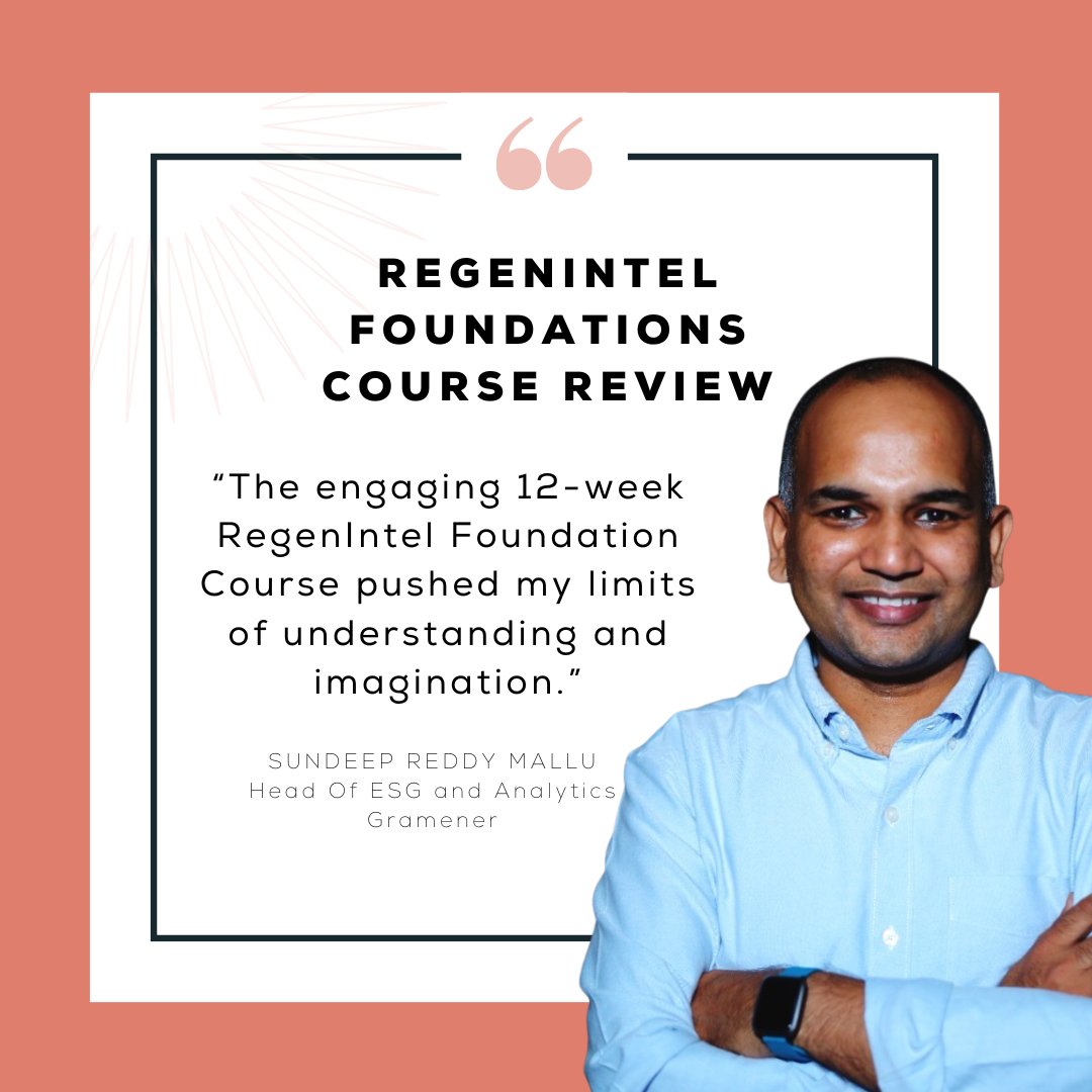 Helping you discover your space in the climate sector through the RegenIntel Foundations Course is what motivates us Start your Climate Quest by signing up to the Foundations course. The 30% early-bird discount is still available: regenintel.earth/regenintel-edu… #regeneration #course