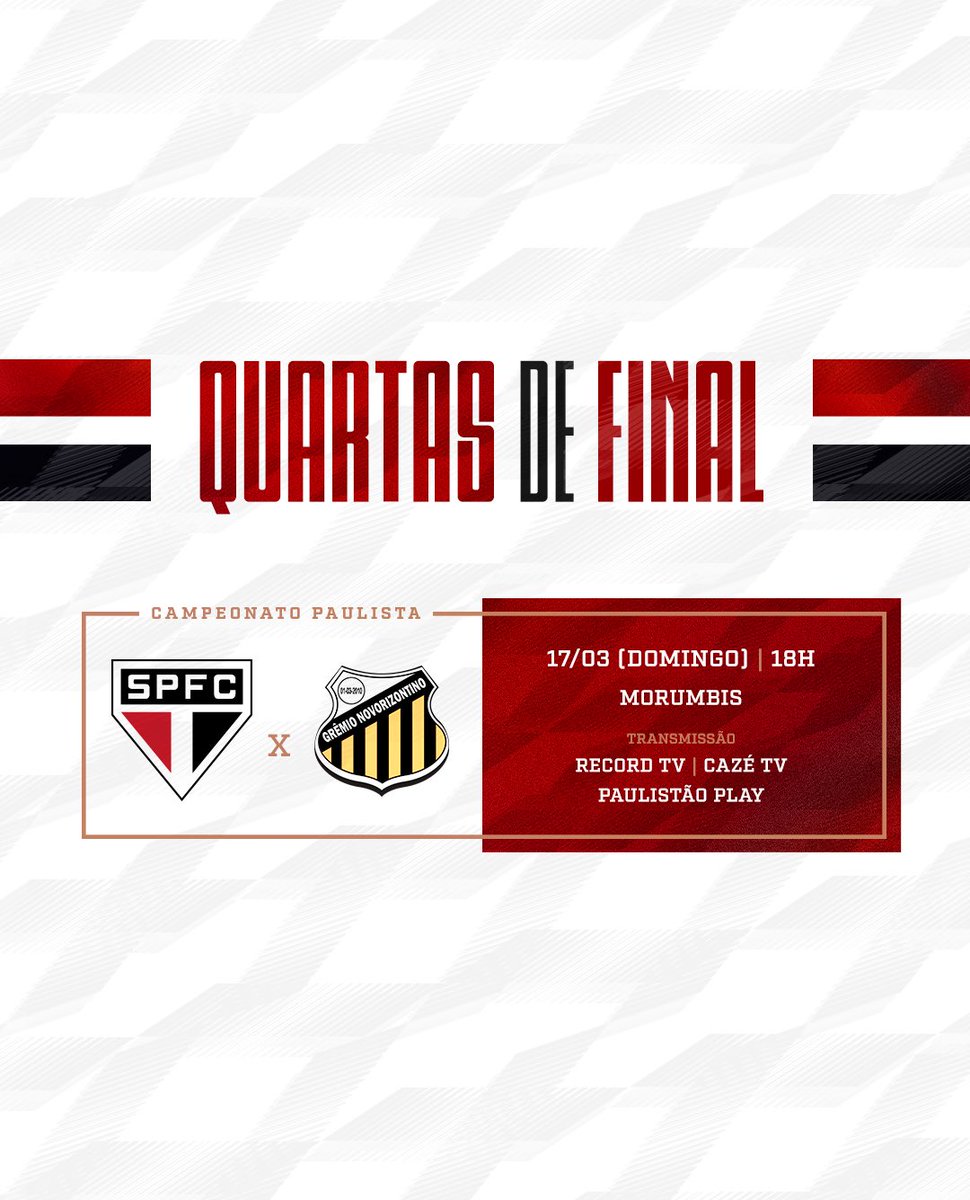 Ingressos para São Paulo x Novorizontino, pelas quartas do Paulista🥙 ...