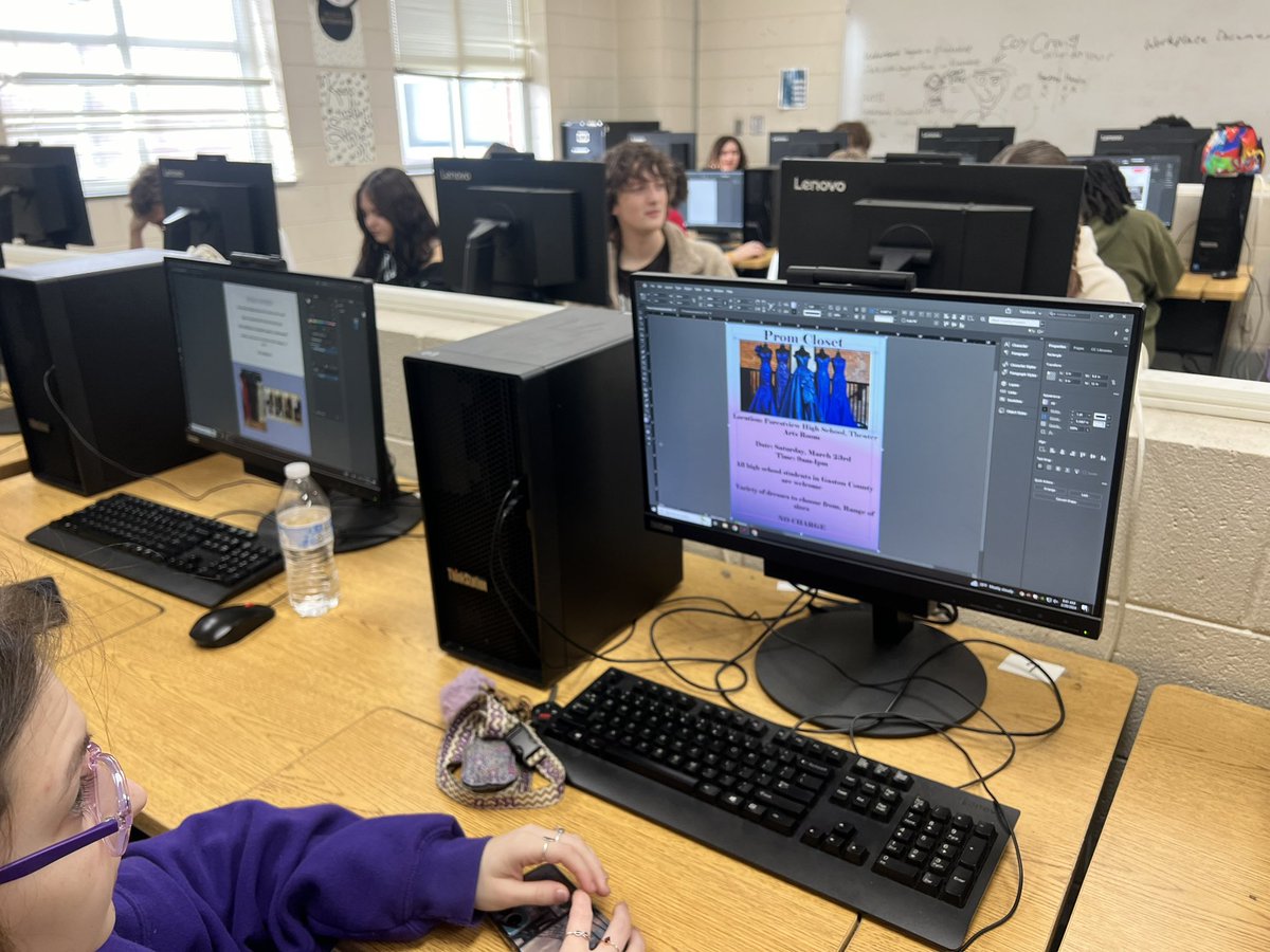 Our Adobe Visual 2 students were tasked with designing Forestview’s annual Prom Closet flyer using Adobe InDesign software. We had so many wonderful designs in the running! #cteworksforme