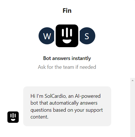 solcard's tweet photo. Customer Support Experience Update

SolCardio, our AI-Powered chatbot, is now live on our support. He will help collect necessary information for customer queries relating to SolCard.

He will be fine-tuned over the next few days for an ever-increasing positive support experience!
