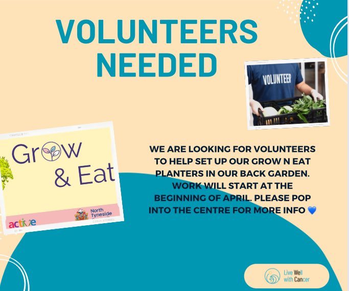 Calling all #greenfingers Do you have a few hours to #volunteer and set up our #growneat space? We will be starting the work in the first few weeks of April. Pop into the centre or our cafe @north_bank_cafe for more info 💙 #northshields 

#thankyou <a href="/NTynesideVODA/">North Tyneside VODA</a> <a href="/NTCouncilTeam/">North Tyneside Council</a>