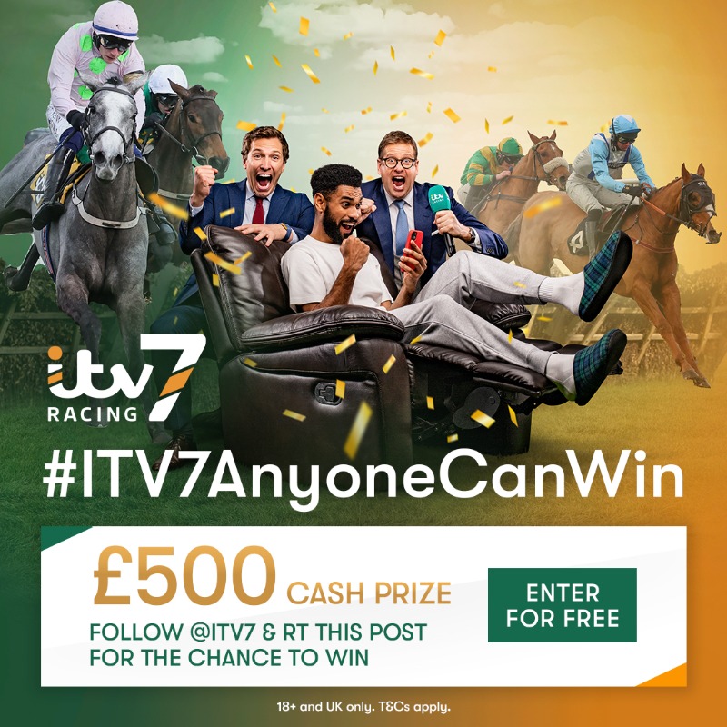 ITV7Racing's tweet photo. It's day one of the #CheltenhamFestival, so to celebrate we are giving away £500 in cash to one lucky follower 💸

To enter simply ⬇️

▪️ Follow @itv7 
▪️ Repost the competition post
▪️ Reply with #ITV7AnyoneCanWin

The winner will be announced on Wednesday at 10am ⌚️