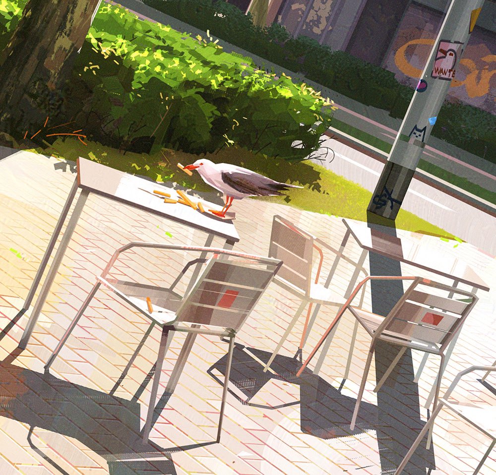 Street cafe🍕 
#visdev #backgroundpainting #digitalpainting