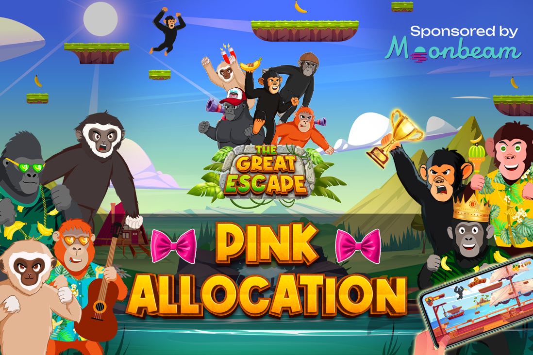 Play the Great Escape, get some PINK! 🎮 We will distribute the $PINK allocation we got from @MoonbeamNetwork until 15/04. ➡️ Play the game now, and collect your PINK later (the token isn't launched yet) 🎀 Allocation distribution 70% for the best accumulated scores 30% for