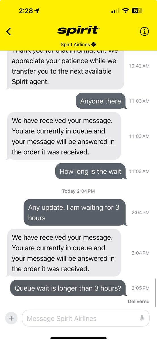 AtulB0001's tweet photo. @SpiritAirlines #3hourwait https://t.co/4DXqkjCorV