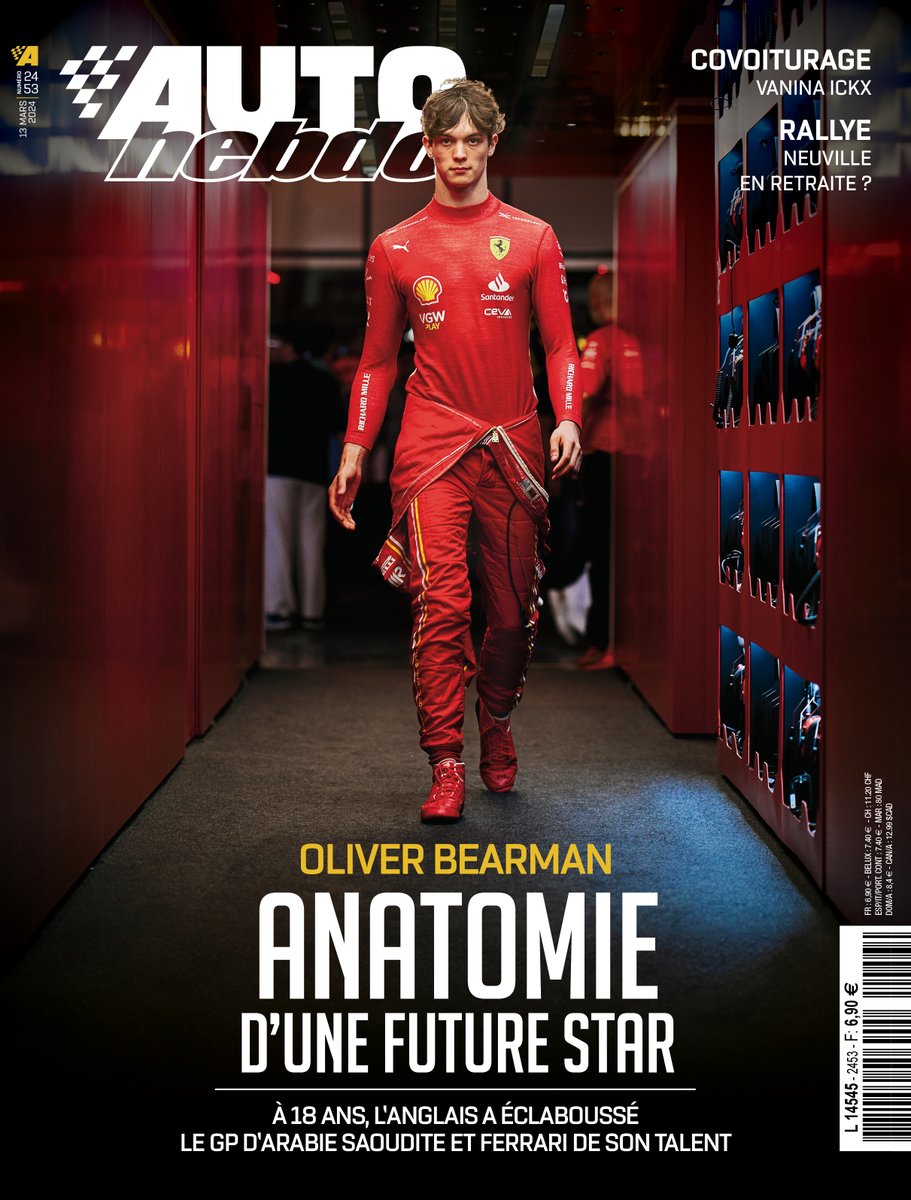 autohebdo's tweet photo. Il est tout beau, il est tout chaud (on parle bien d'Oliver Bearman, hein ?)
.
Bonne lecture !!! https://t.co/HMxHK9sEHH
.
#autohebdo #Ferrari #bearman #SaudiaArabianGP #ickx #Neuville https://t.co/Wk5GlFZpZ7