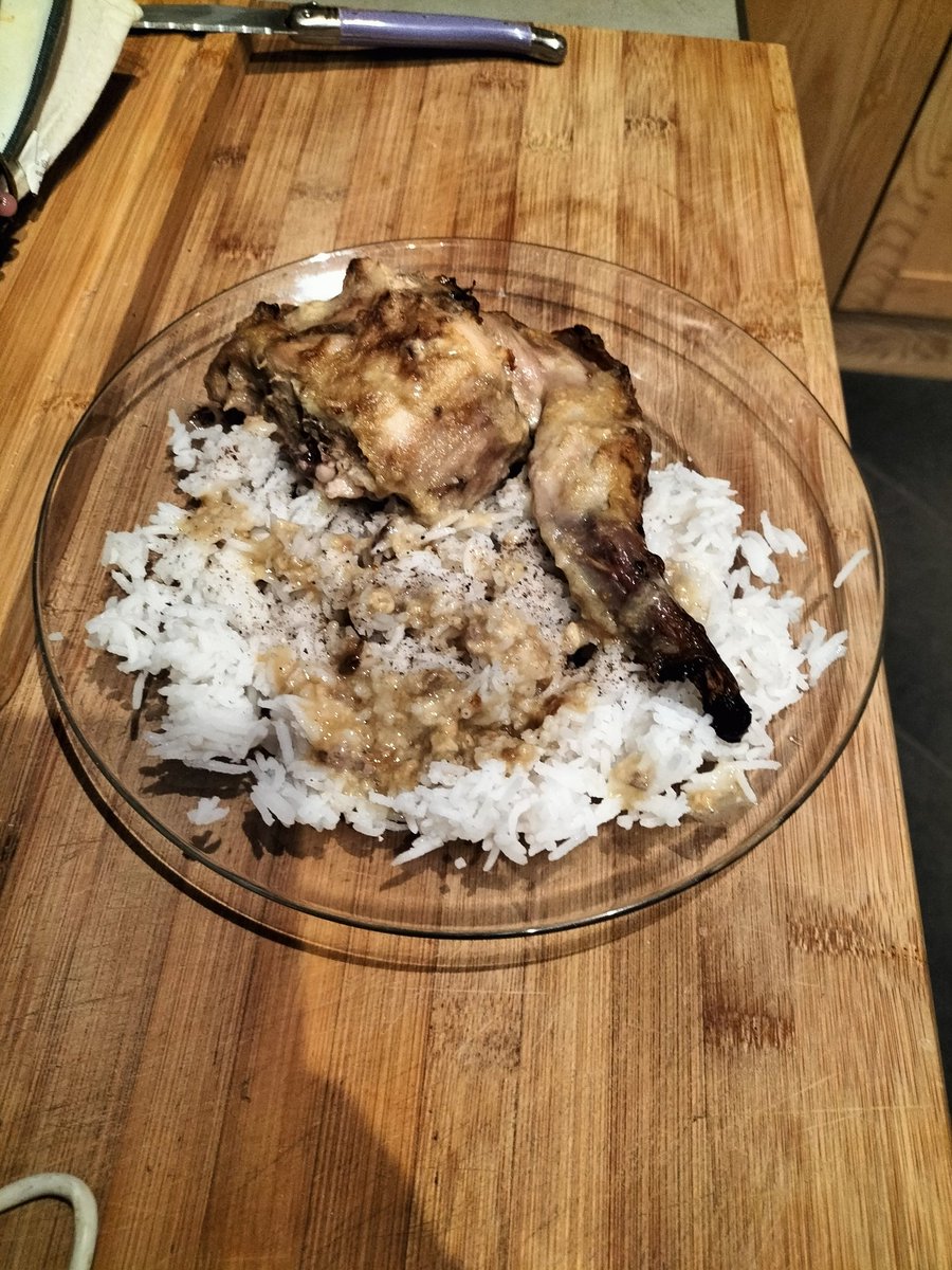 Lapin a la moutarde et riz basmati 😋 bon appétit 🤤❤️❤️