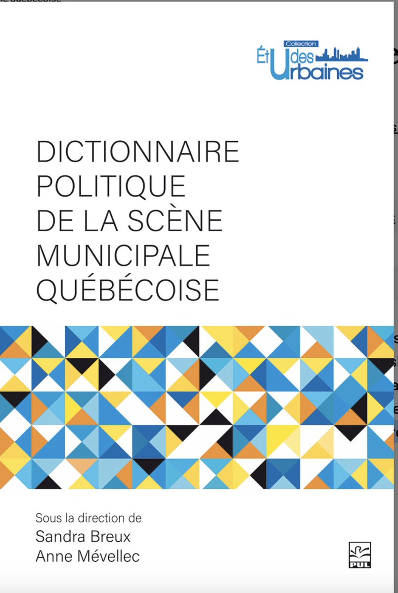 📢 Upcoming event ‼️ Launch of Sandra Breux and Anne Mévellec's new work: “Political dictionary of the Quebec municipal scene” 📅Thursday March 21, 2024 ⏰ 5:00 p.m. to 7:00 p.m. 📍INRS (385 Sherbrooke Street East, Montreal) Room 2109 More info: vrm.ca/lancement-de-l…