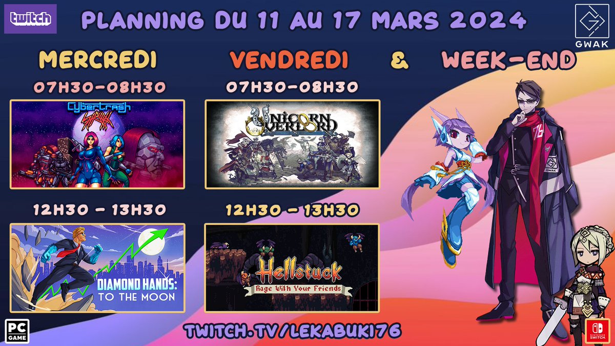 kabuk176's tweet photo. Update Planning de https://t.co/MM65vcgfQY
#NintendoSwitch #Hellstuck #DiamondHands #UnicornOverlord #CybertrashSTATYX #twitch #stream #live #Keymailer #EeasterEggs
TY #UltimateGames TY @Pinkerator https://t.co/NV010wu6IM