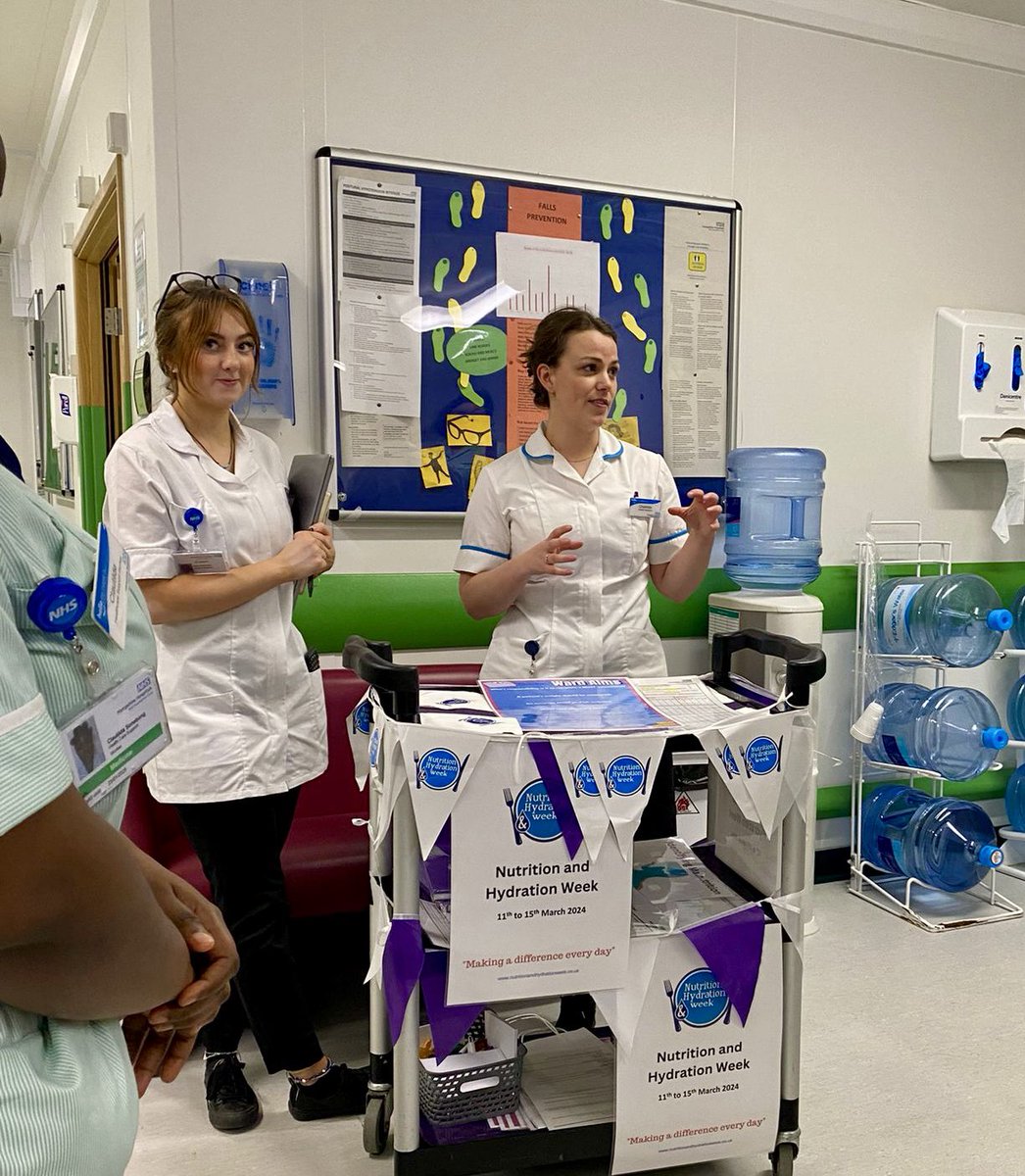 Today we are kicking off a week of activities for Nutrition and Hydration week. Here’s Steph giving MUST training at RHCH, and then Charlotte and our student dietitian Abi doing the same at BNH #MUSTMonday #NandHweek <a href="/NHWeek/">N&H Week</a>