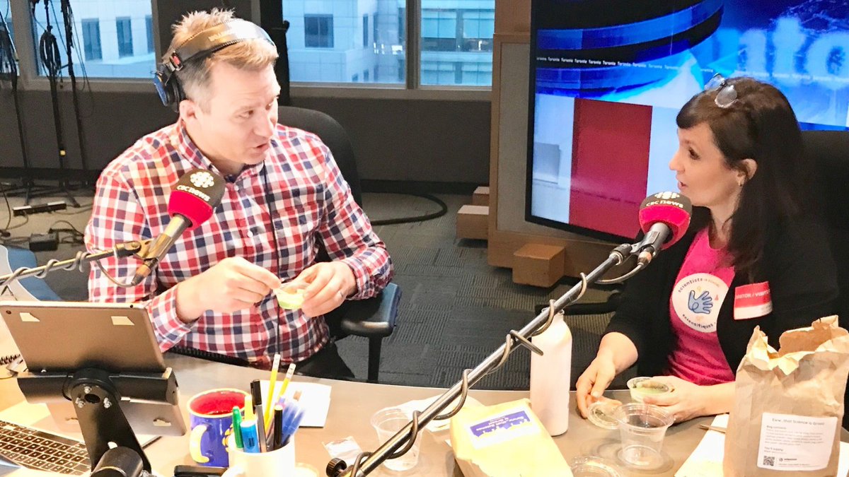 We kicked off the day bright and early at CBC Radio's @metromorning studio with host @davidcommon joining the fun making snot, 'Ewww....that Science is Gross!' Exciting community workshops are happening across Ont. all week, check local libraries for details. #MarchBreak
